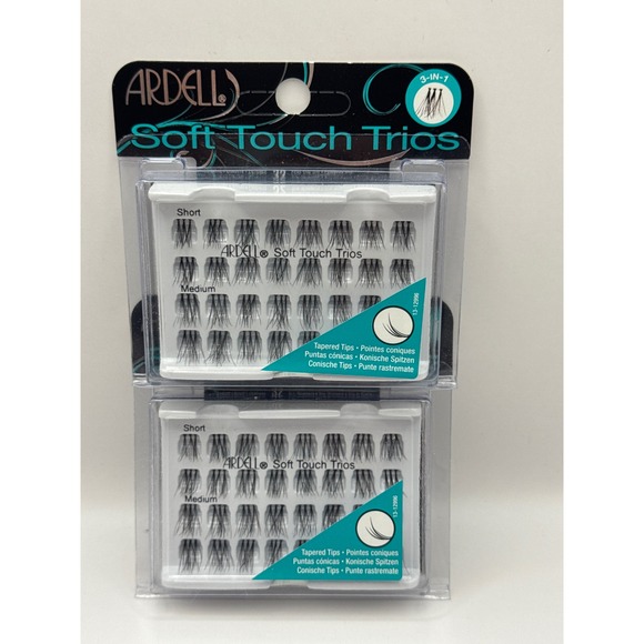 Ardell Other - Ardell Soft Touch Trios Black Individual False Eyelashes Short & Medium 2 Packs